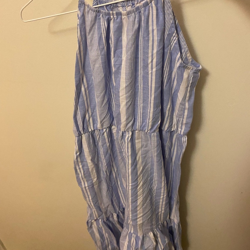 Striped Blue and White Jumpsuit